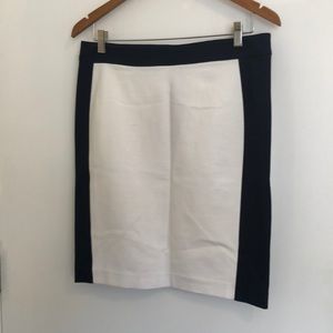 Navy and white pencil skirt